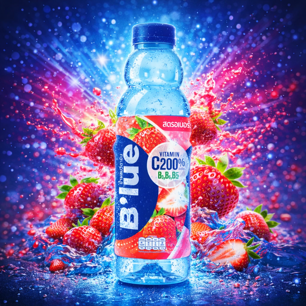 B'lue Strawberry Vitamin Drink 350ml - Amaiav3