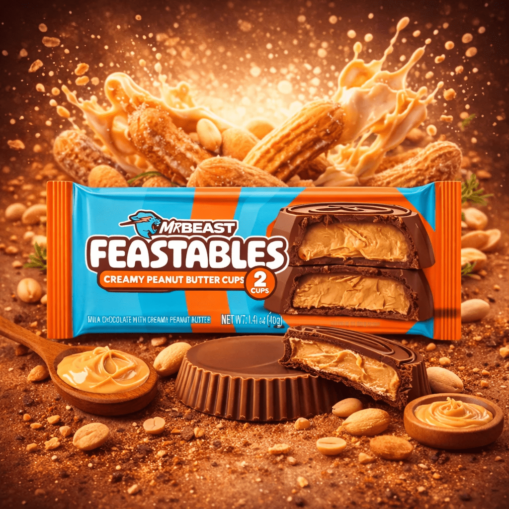 MrBeast Feastables Creamy Peanut Butter Cups 40g - Amaia – Snacks, bonbons & boissons du monde entier