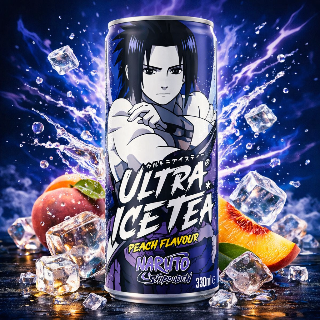 Naruto Shippuden Sasuke Ultra Ice Tea Pêche 330ml - Amaia – Snacks, bonbons & boissons du monde entier