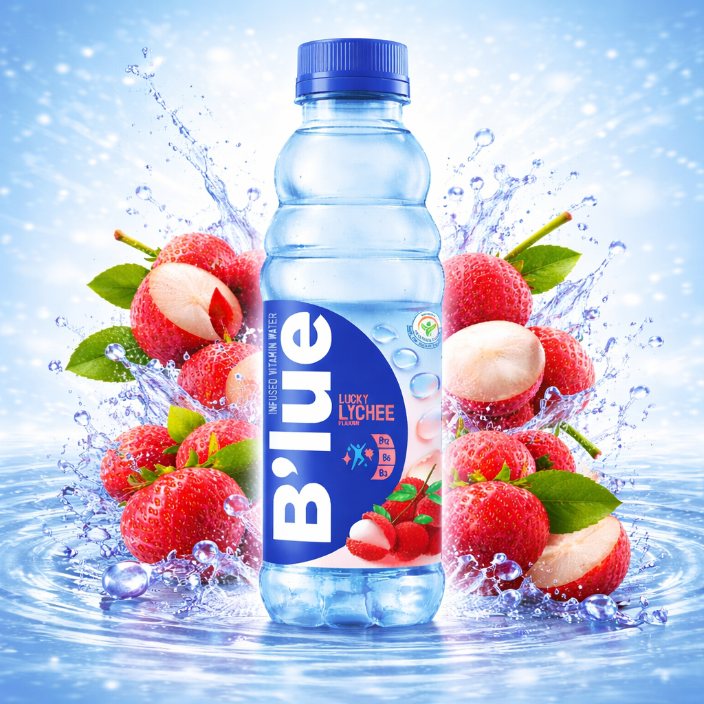 B'lue Lucky Lychee Vitamin Water 350ml - Amaia – Snacks, bonbons & boissons du monde entier