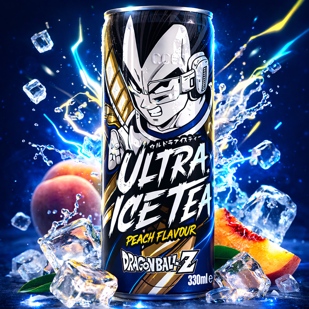 Dragon Ball Z Vegeta Ultra Ice Tea Pêche 330ml - Amaia – Snacks, bonbons & boissons du monde entier