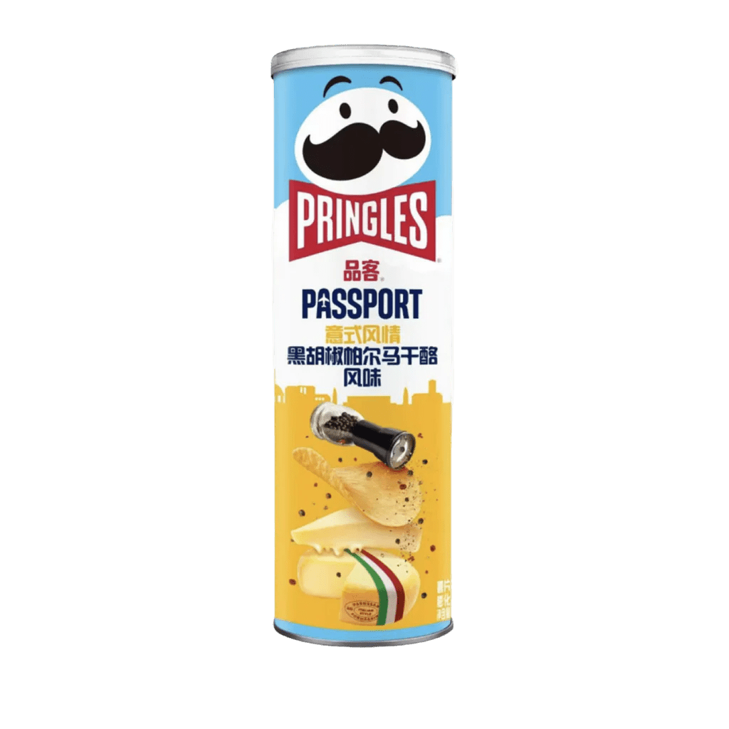 Pringles Passport Italian Black Pepper Cheese 110g - Amaia – Snacks, bonbons & boissons du monde entier